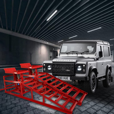 Car Ramps - Wuyule 2pcs Auto Car Truck Service Ramps Lifts, 10000lbs Heavy Duty Hydraulic Car Ramps Lift For Car Repair