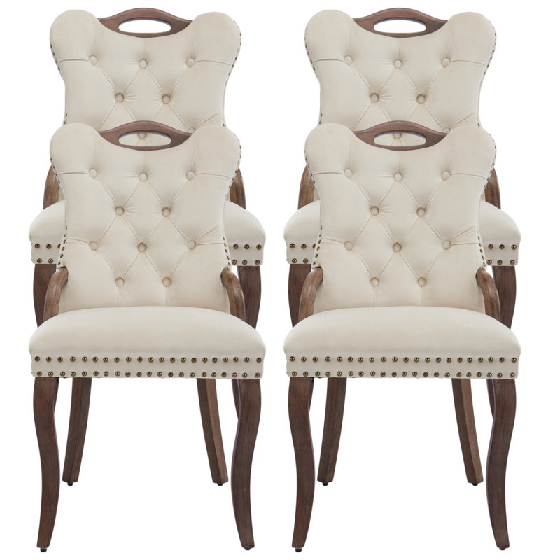 Chaises de salle à manger Miyona, Beige