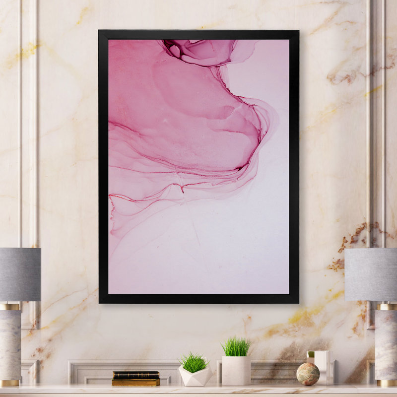 Art de marbré de luxe - Illustration de toile moderne, Toile avec cadre noir, H 20 po x l 12 po x P 1 po