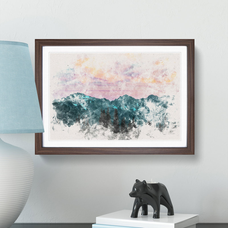 Mountain Divide - Framed Print, 62cm H x 87cm W x 2cm D, Walnut Framed