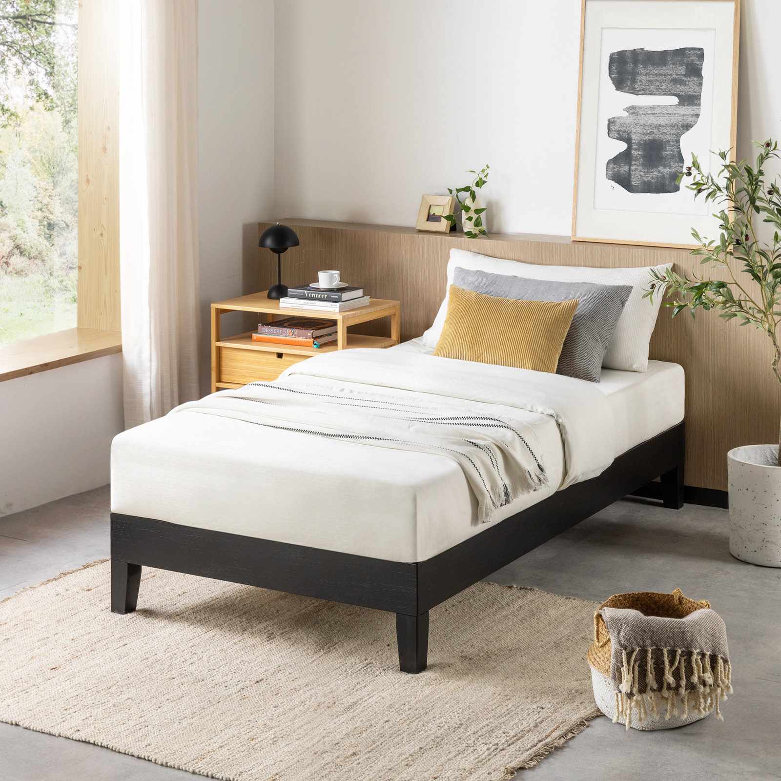 Amaryn Platform Bed, Twin, Black