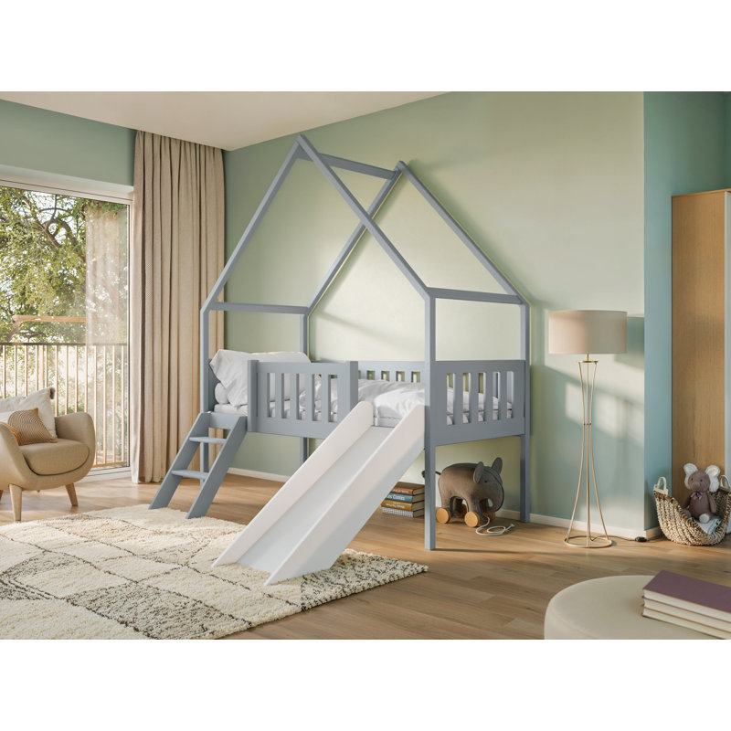 Madhava European Toddler (80 x 180cm) Solid Wood House Bed with Mattress
