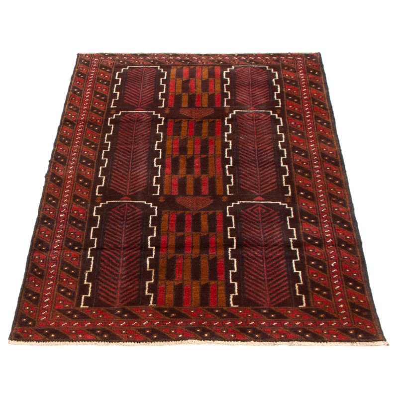 Tapis brun noué à la main 3 pi 5 po x 5 pi 11 po Teimani