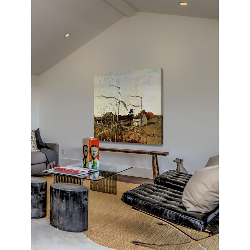 Autumn Cornfield by Andrew Wyeth - Wrapped Canvas Print, 46 cm H x 46 cm W