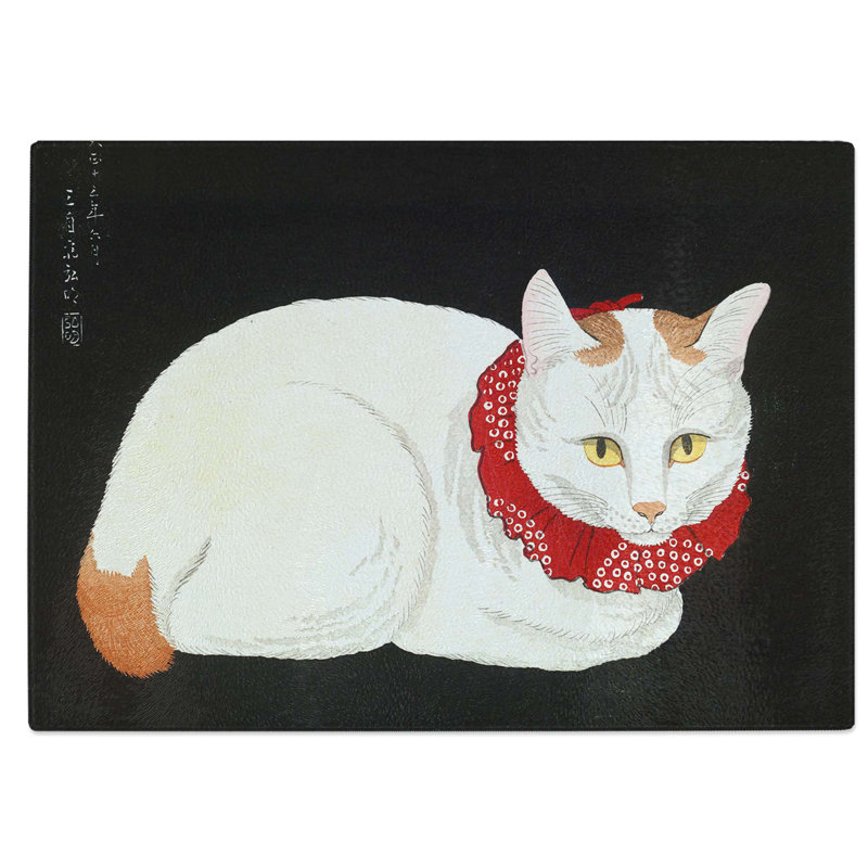 Tempered Glass Cat Chopping Board, 28.5 cm W x 20 cm L