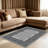 Gray Paisley Border carpet-easy to clean, machine-washable, soft and comfortable; suitable for door mats, kitchens, living rooms, bedrooms, corridors, and laundry areas. Easy to clean, durable carpet for home decoration.-1552654943