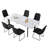 7 Piece Mdf Dining Table Set, Extendable Rectangular Table , Modern Kitchen Dining Table Set, Dining Table With 6 Dining Chairs-309638749-309638751