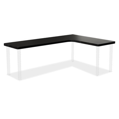 Bureau en L noir en bois massif