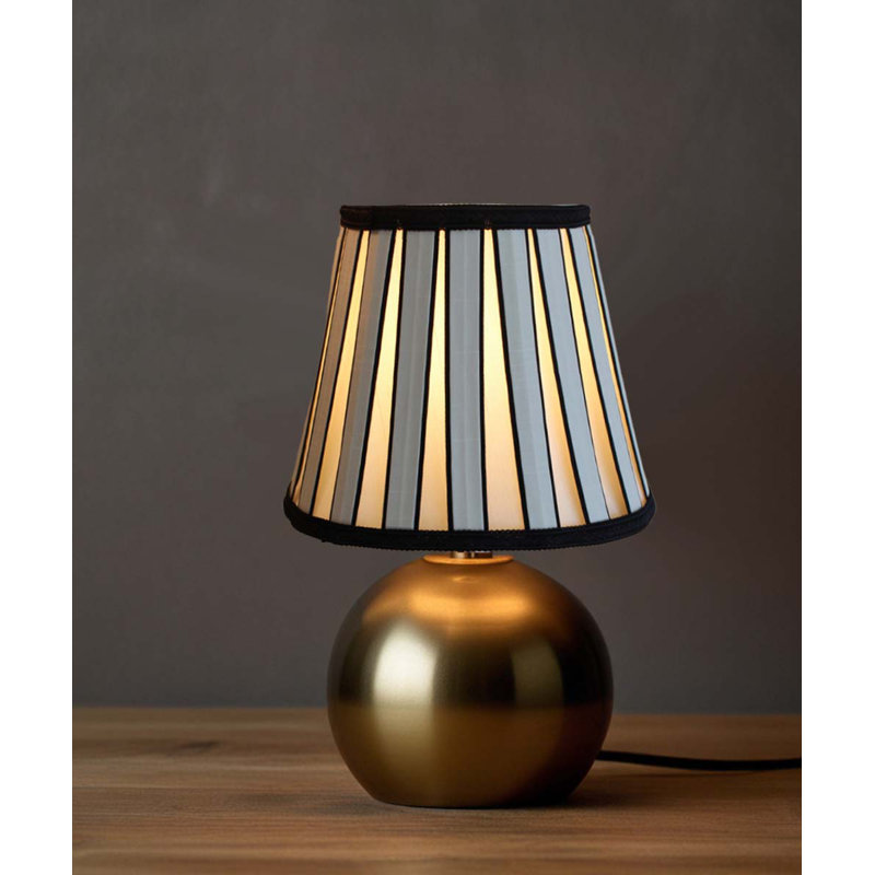 5"x8"x7" Metropolitan Softback Empire Edison Clip On Lampshade, Eggshell with Black Highlight Trim