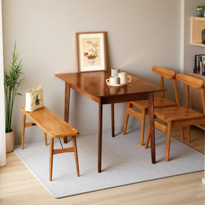 Table de cuisine moderne, table de salle à manger rectangulaire, avec pieds en bois d'hévéa pour votre maison
