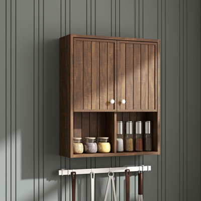 Armoire de rangement flottante polyvalente avec portes fermées et tablettes réglables - idéale pour la salle de bain, la cuisine, le salon et le bureau à domicile