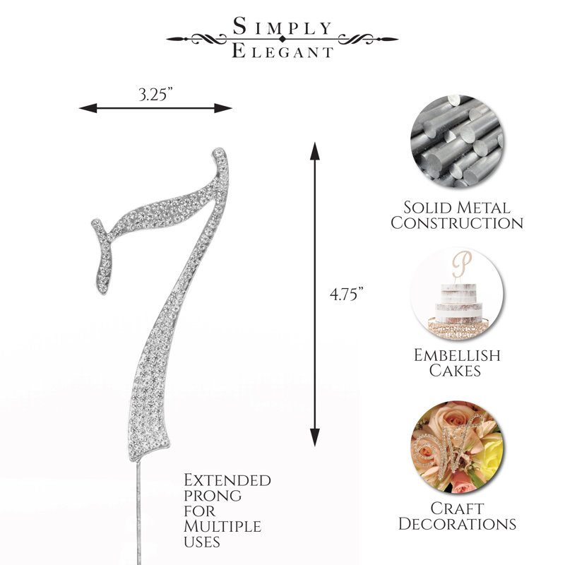 Surmatelas à gâteaux rhinestone 7", Argent