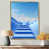 Toile avec cadre flottant or