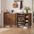 24 Pair Shoe Storage Cabinet With Sliding Doors And Adjustable Shelves-64701448