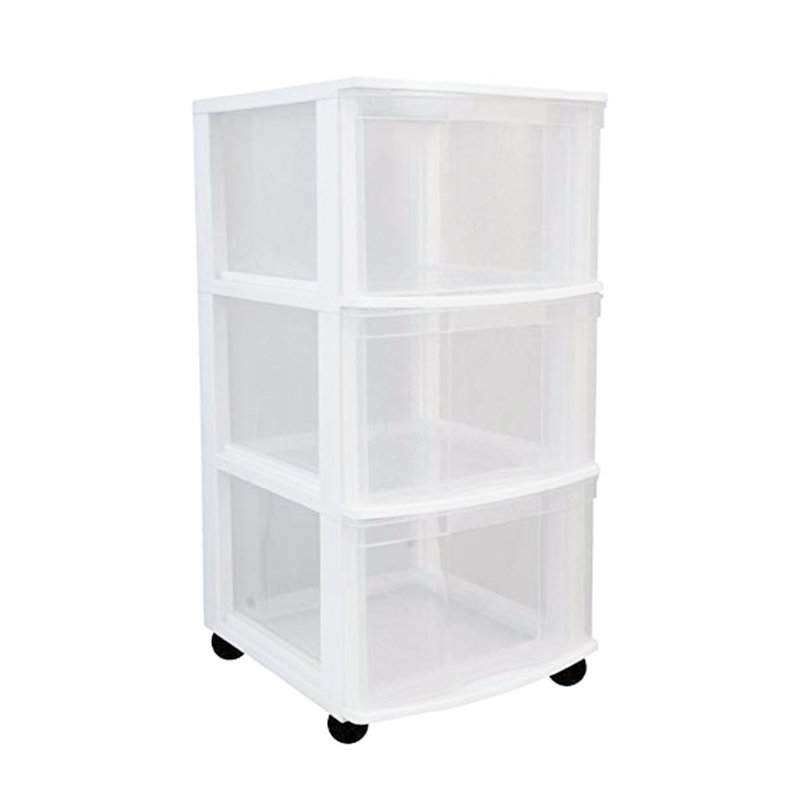 Système de rangement à 3 tiroirs avec roulettes Grace Living, blanc (paquet de 3)