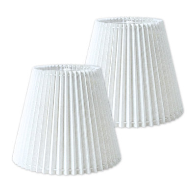 Do-It-Yourself Easy Assembly Uniform Knife Pleat Empire Lamp Shade, 10 x 17 x 14, Linen White, 2-Pack, Stiffel Lamp Shade Replacement