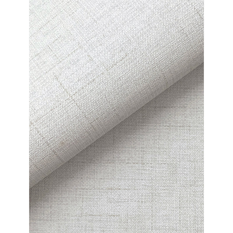 Papier peint simili tissu blanc cassé Leon, Blanc