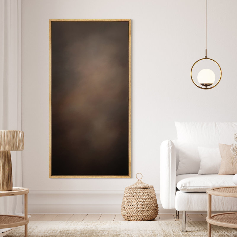 Reproduction d'art sur toile encadrée, discret, sépia, dégradé, rustique, abstrait, minimaliste, H 60 po x l 20 po, Naturel