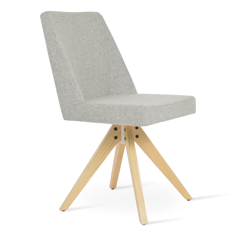 Prisma 16'' H Wool Upholstered Side Chair, Dark Gray, Silver