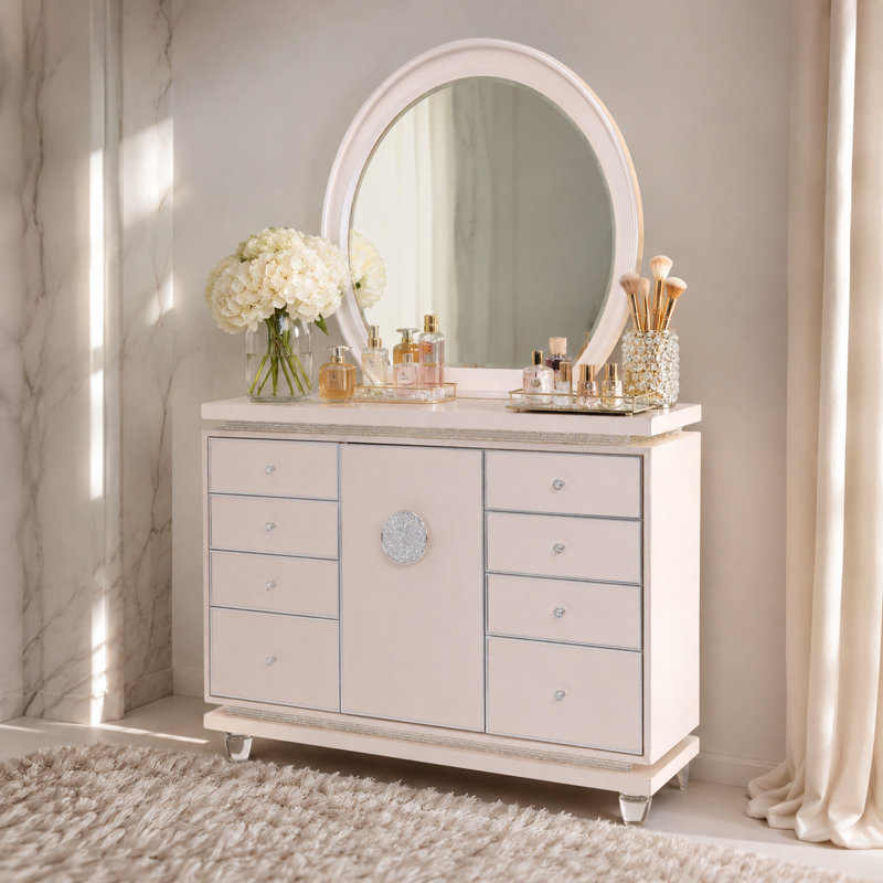 Glimmering Heights 8-Drawer Dresser with Mirror