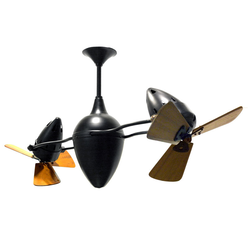 48" Ar Ruthiane 3 Blade Ceiling Fan, Matte Black