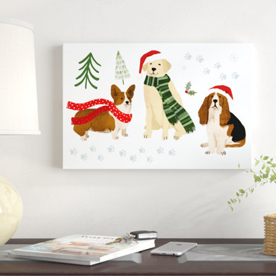 Reproduction d’art graphique sur toile tendue « holidogs collection A » par Victoria Barnes