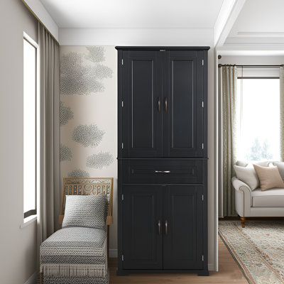 Dorry 72"H Bathroom Storage Cabinet with Adjustable Shelf and Drawer Multiple Storage Space Closet System