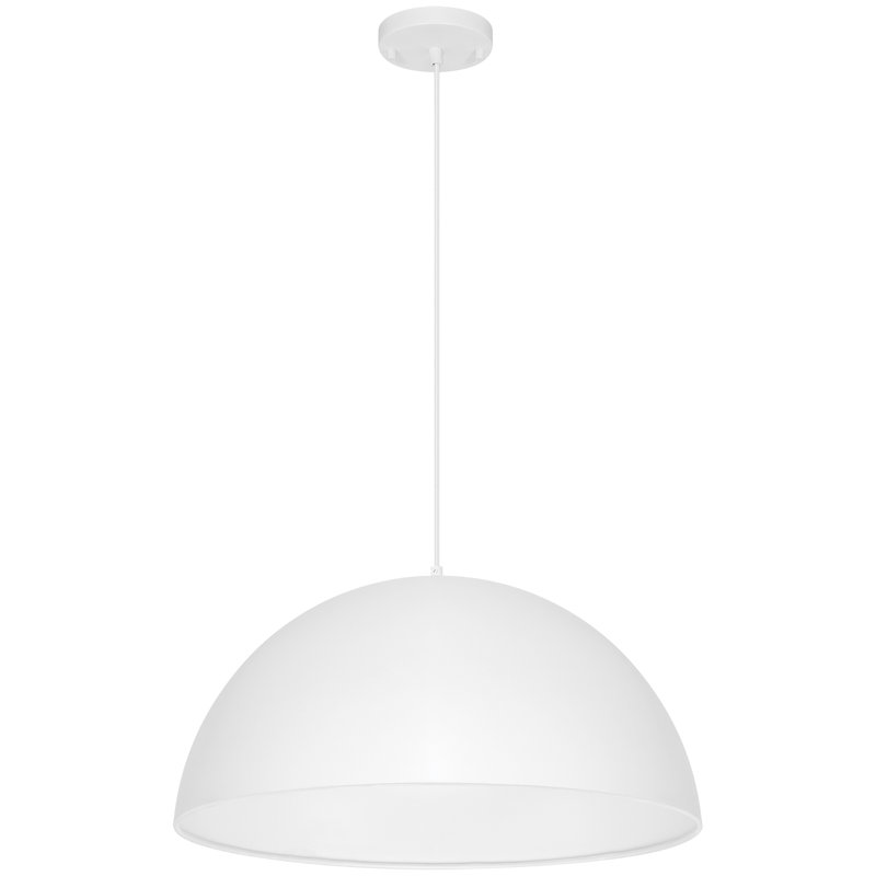 Luminaire suspendu 1 lumière Mader, Blanc mat, Blanc mat