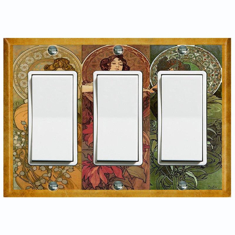 3 - Gang Toggle Light Switch Standard Wall Plate