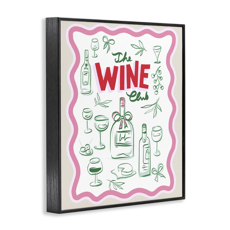 Giclée encadrée par Wine Club, design par Dominique Vari, H 14 po x l 11 po, Giclée encadrée noir minuit