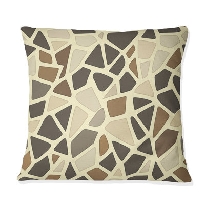 Brown Beige Triangles Pattern III - Modern Throw Pillow