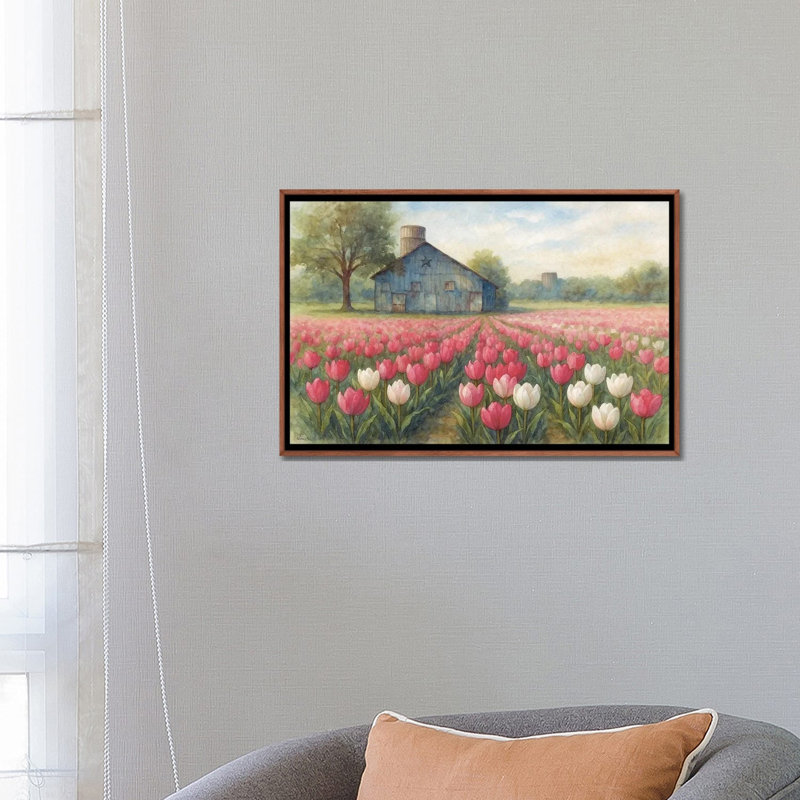 Springtime Tulips, 45.72 cm H x 66.04 cm W x 4.445 cm D, Classic Wood