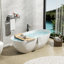 Baignoire de trempage autoportante à surface solide de conception ergonomique ultra-confortable pour une expérience de spa