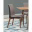 Ensemble de 2 chaises d'appoint de salle à manger rembourrées en tissu gris au fini noyer