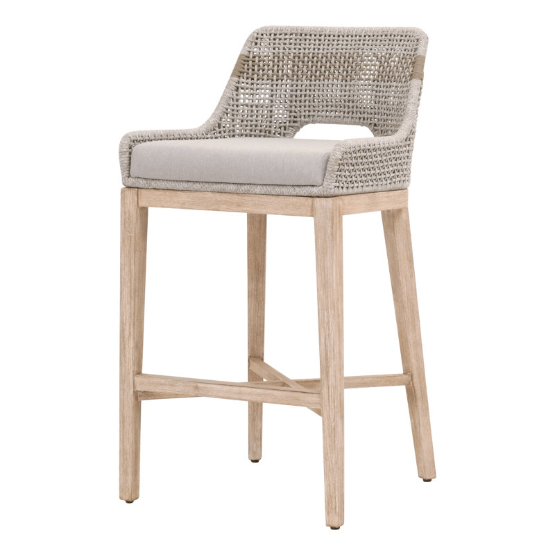 Tabouret de bar et de comptoir Bowker, Tabouret de bar (siège d'une hauteur de 31 po), Taupe et blanc / pierre ponce