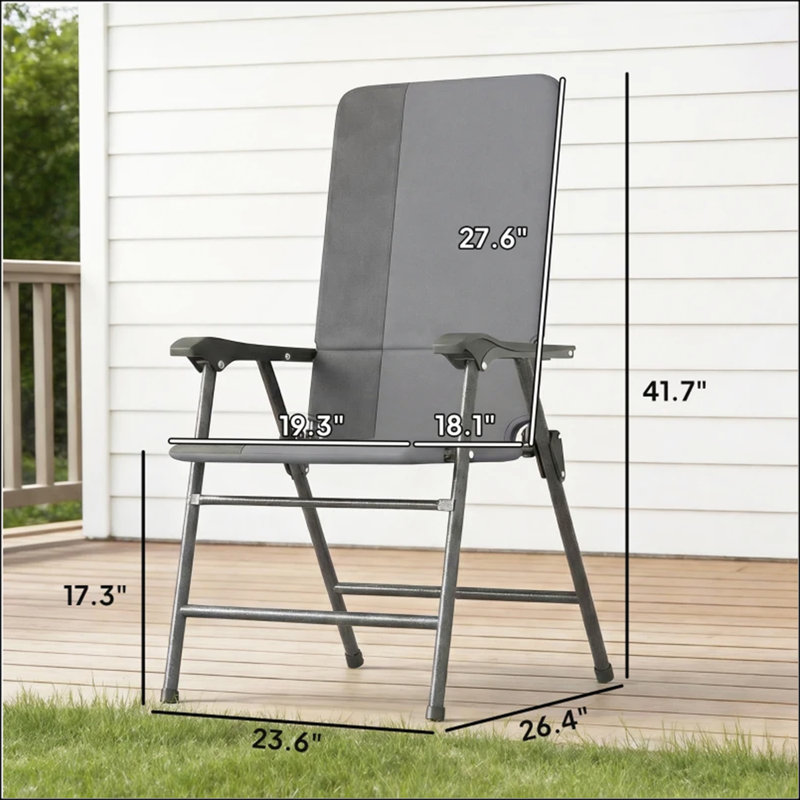 Ensemble de 2 chaises de patio pliantes à haut dossier, rembourrées pour le confort, idéales pour la détente en plein air et un rangement facile