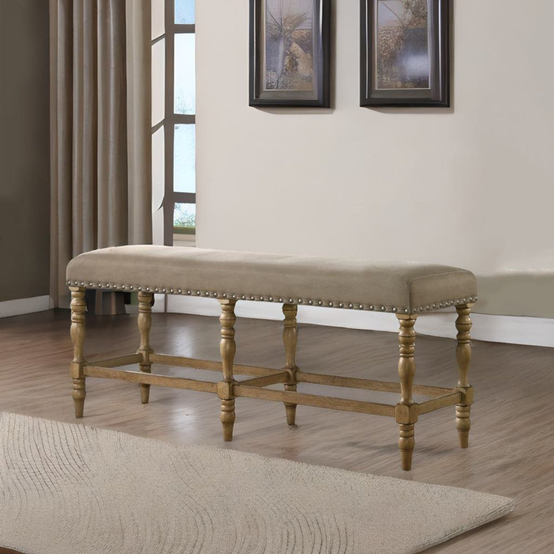 Ladora Microfiber / Microsuede Upholstered Bench