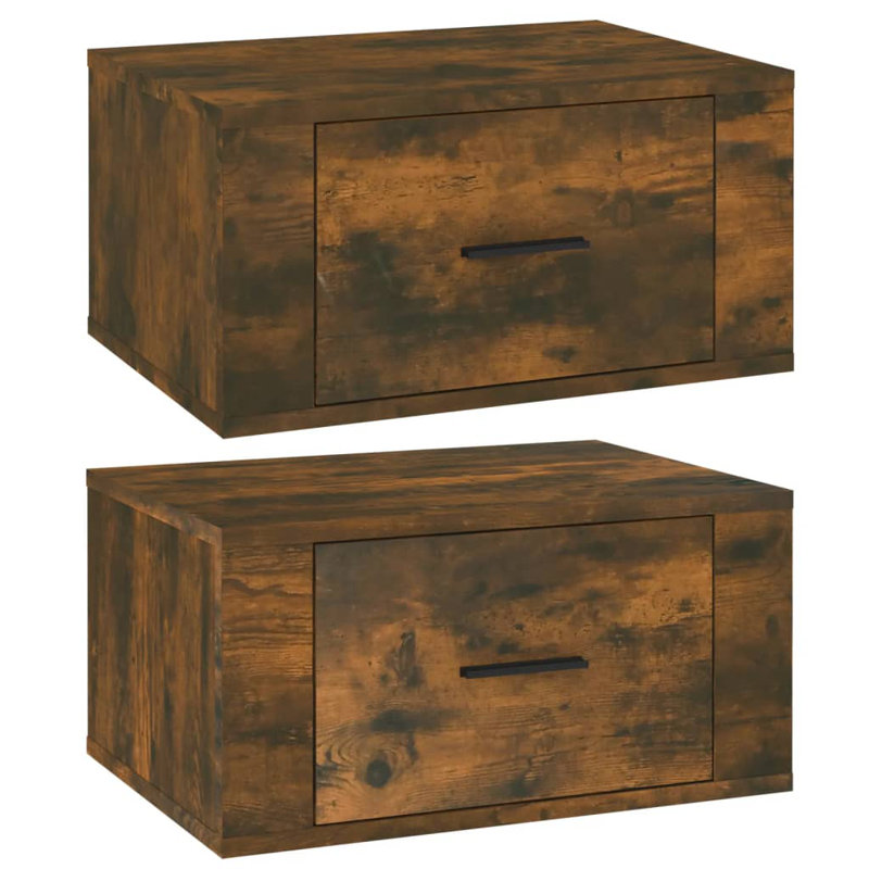 Wall-mounted Bedside Cabinets 2 pcs, Smoked Oak