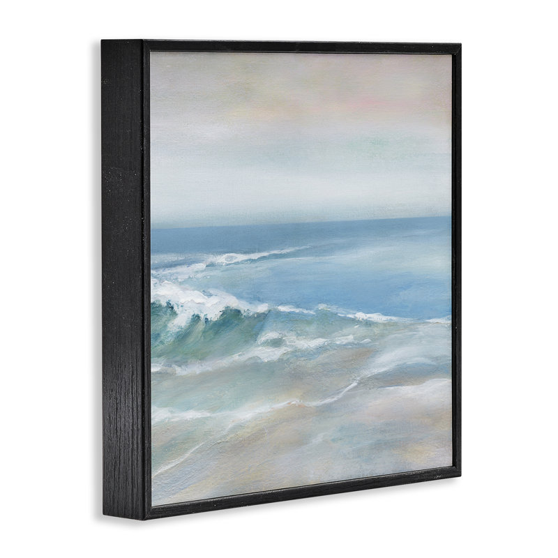 «Cresting Waves Near Shore», art de la giclée encadrée par Carol Robinson, Giclée encadrée noir minuit, H 17 po x l 17 po