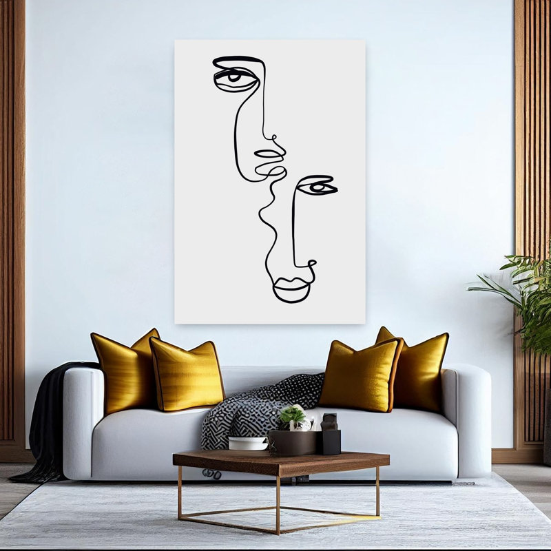Faces 2 Minimalist Abstract Art, 60" H x 40" W