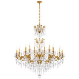 La Scala 24 Light 46in x 48in Chandelier in Antique Silver with Clear Radiance Crystals