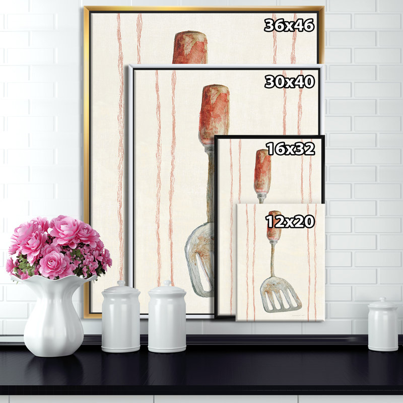 Farm Kitchen I - reproduction d'art, Toile encadrée flottée blanche, H 46 po x l 36 po x 1,5 po
