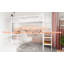 Loft Bed with Integrated L-shaped Desk, Ample Storage Compartments, Sturdy Bed Frame with Stairs, Continuous Belt Railing for Space-saving and Noiseless Use-417129315