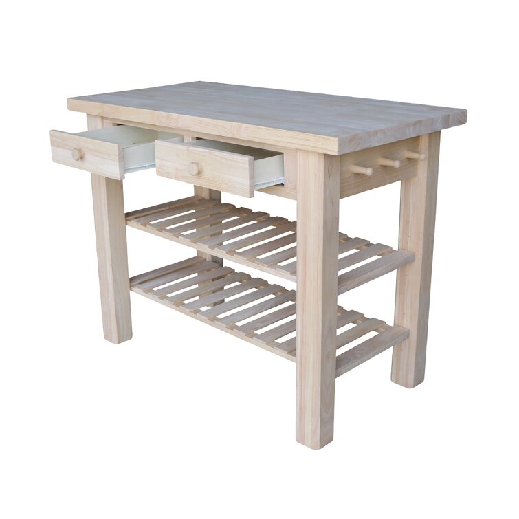 Supranowitz Kitchen Island with Butcher Block Top