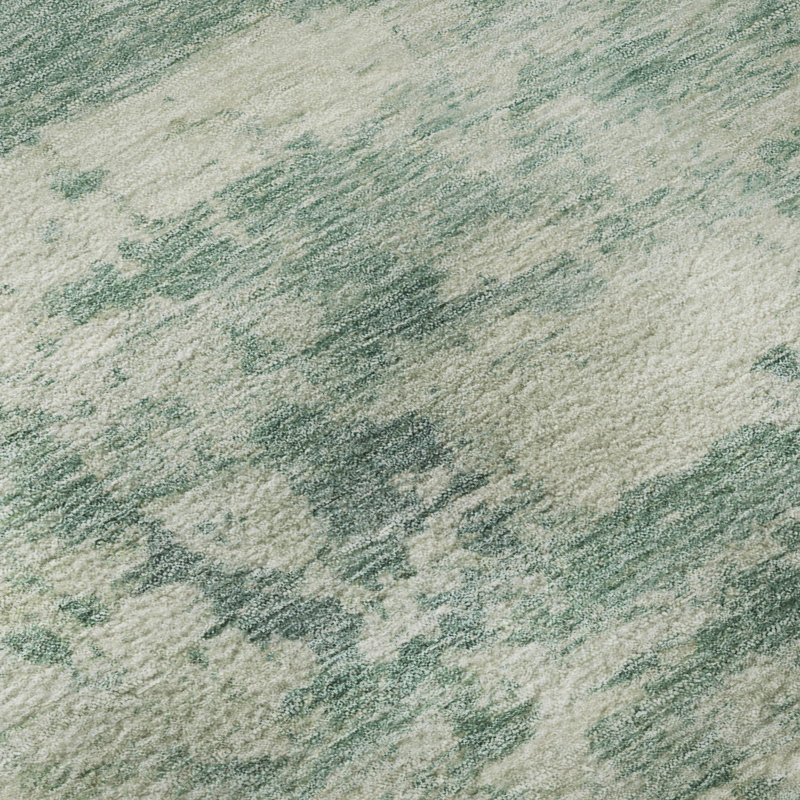 Premium Machine Washable Mayfield AMF2074 Abstract Rug, 2'6" x 3'10", Teal