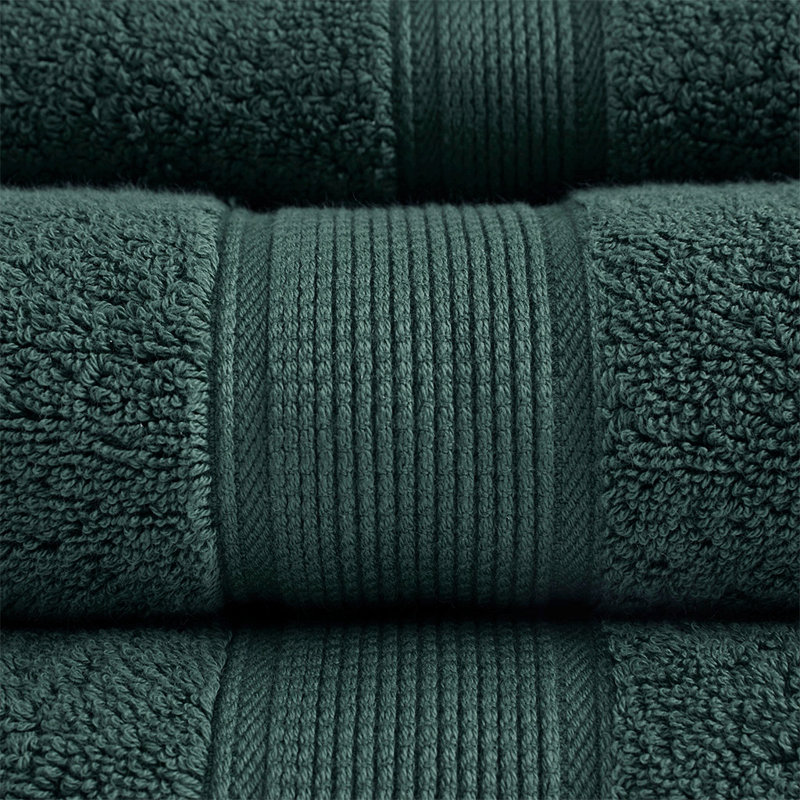 100% Cotton 8 Piece Antimicrobial Towel Set, Dark Green