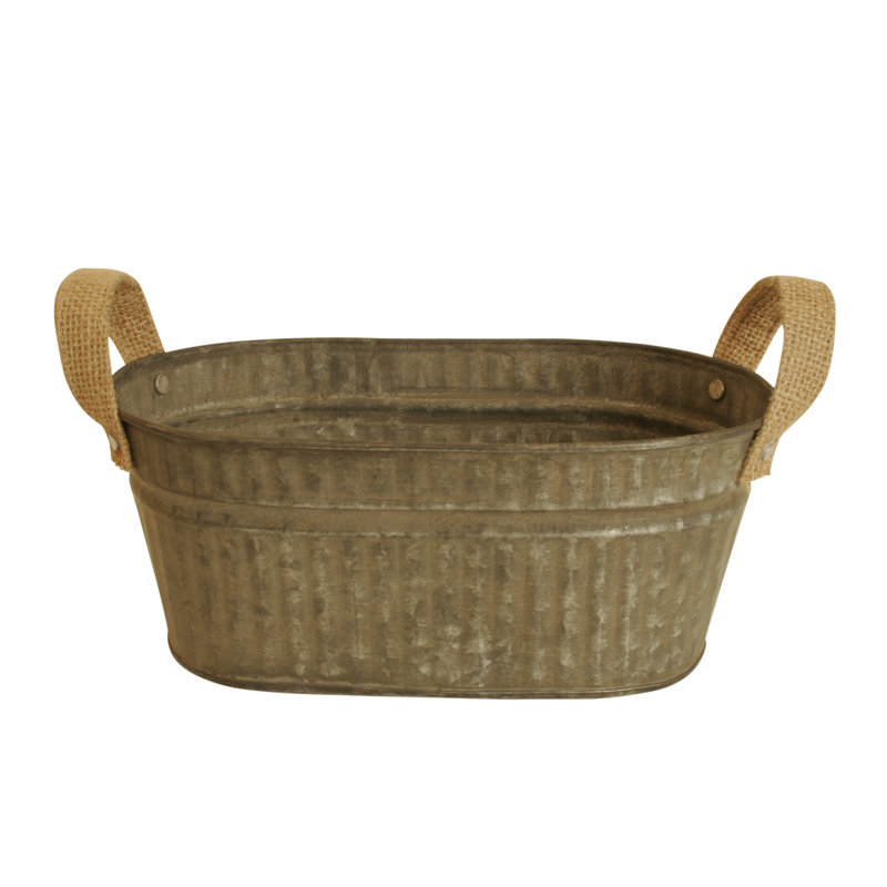 Pot à fleurs en aluminium Durlston, H 3,75 po x l 9 po x P 5,25 po