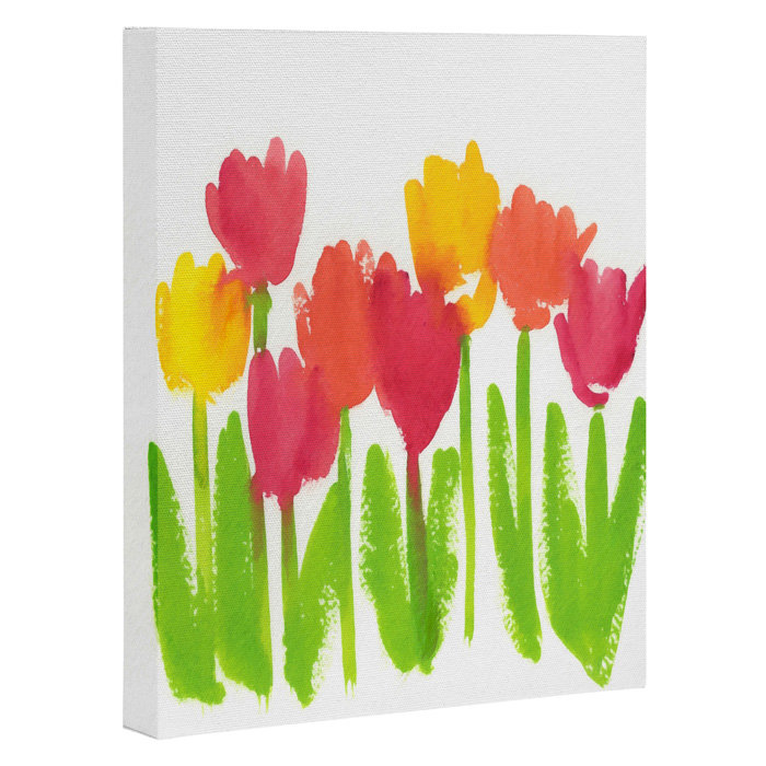 « brillante tulipes », reproduction d’art sur toile, H 10 po x l 8 po x P 1,5 po