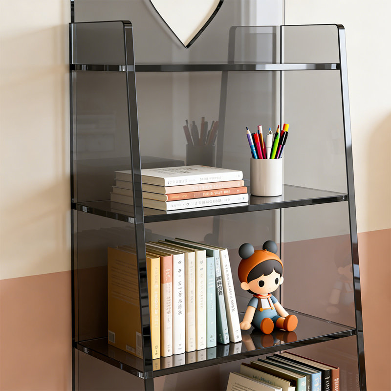 Bibliothèque en forme de cœur en acrylique, (4 tablettes) H 53,15 po x l 23,62 po x P 11,81 po