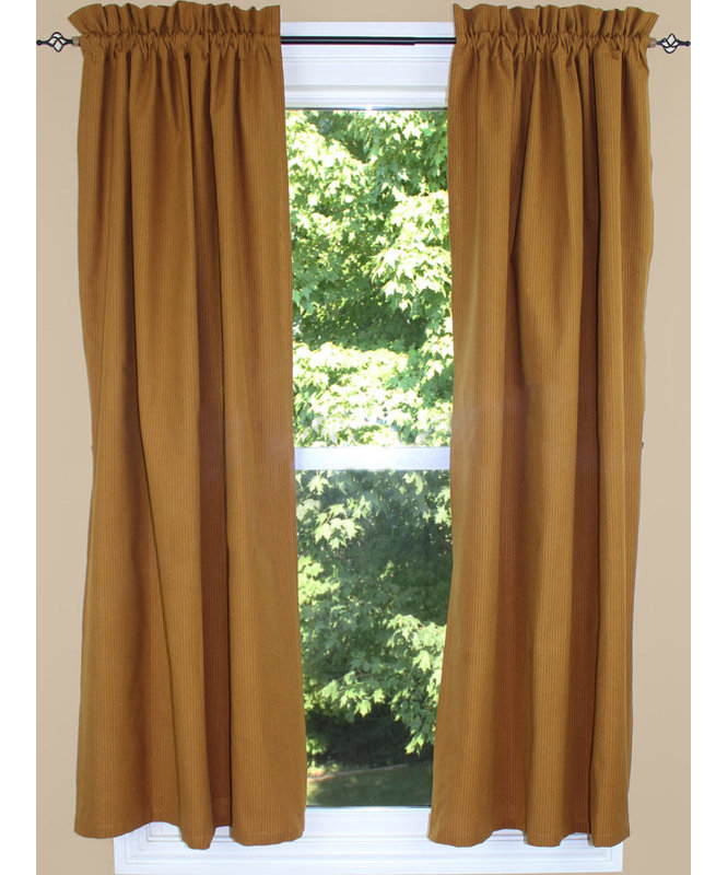 Paire de rideaux occultant en coton Abruscato, Moutarde